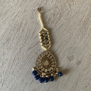 Traditional Blue Mirrored Maang Tikka